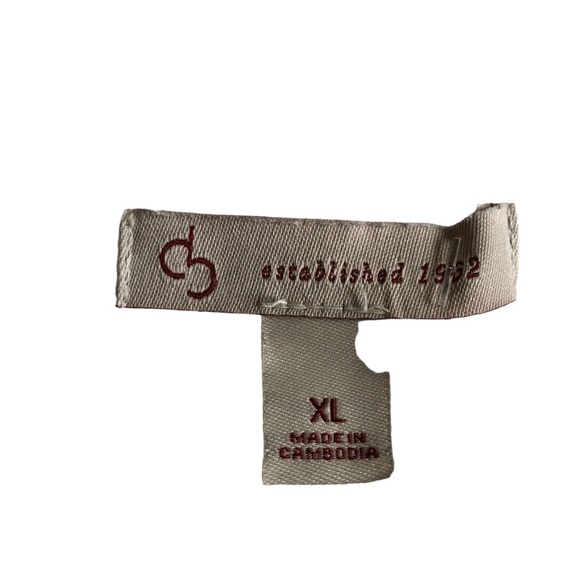 CB Lace Front Overlay Popover Top Women XL White Half Button Front Long Sleeved - Picture 7 of 7